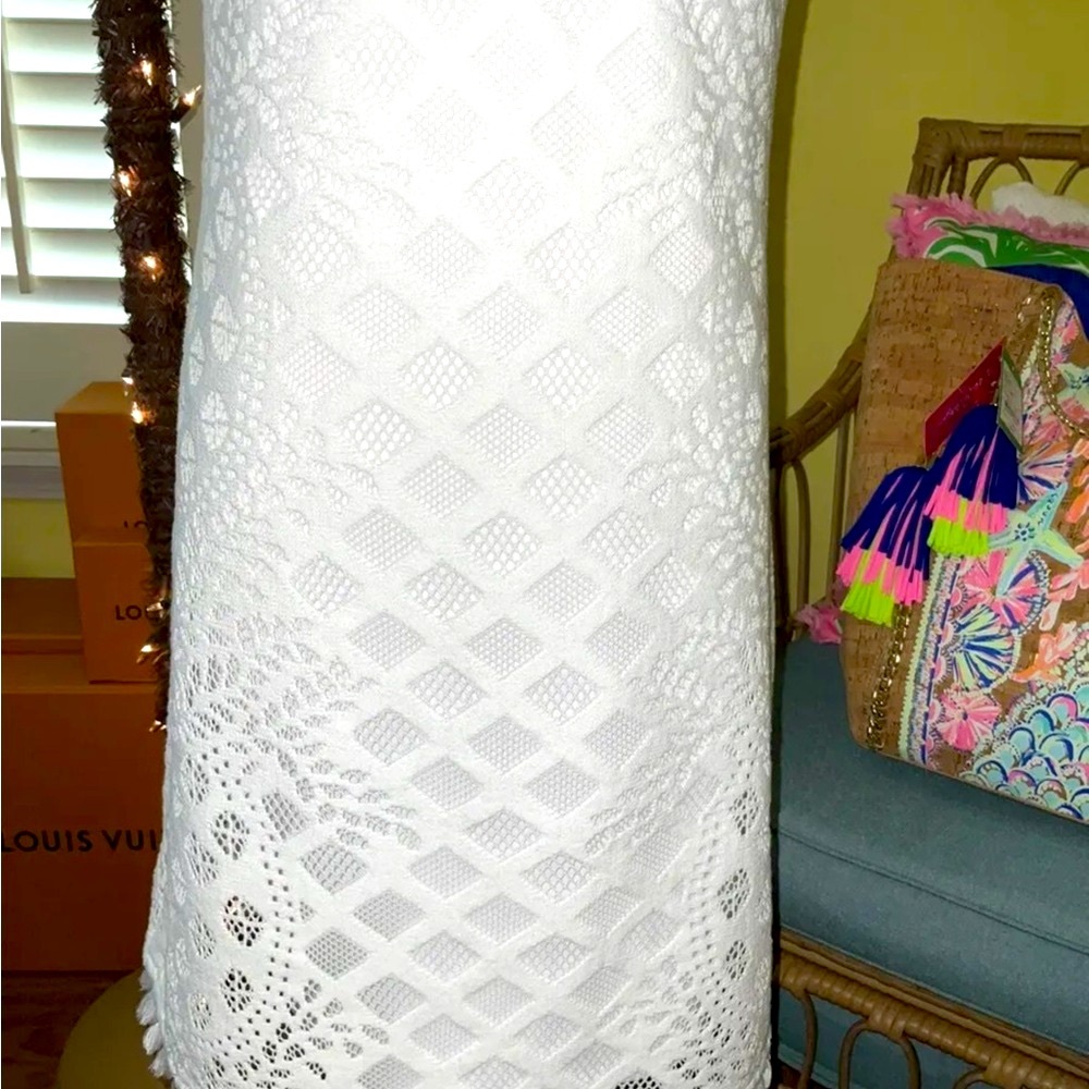 Lilly Pulitzer NWT Marquette Shift Dress Pineapple Geo Lace White - Picture 8 of 12